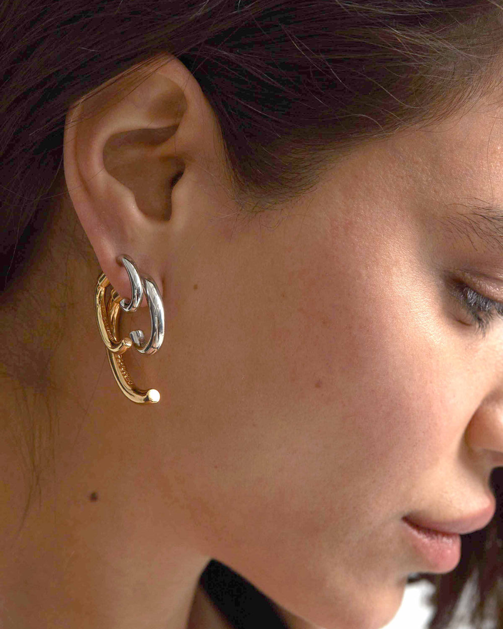 Luna Mini Earrings (Two-Tone)