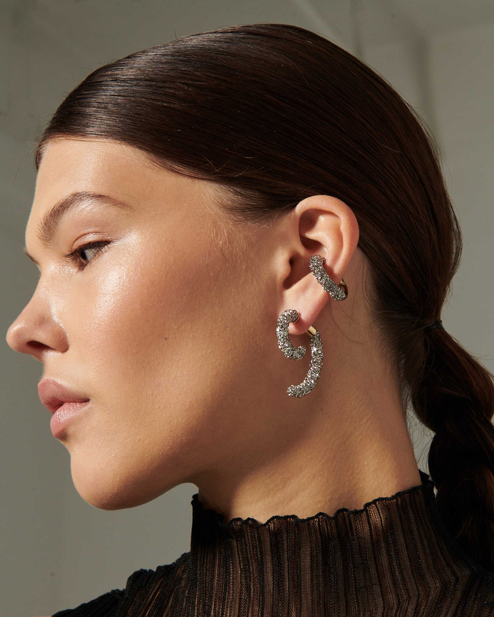 Gaby Braided Pave Ear-Cuff