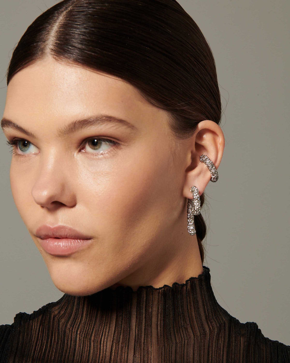 Luna Braided Pave Earrings