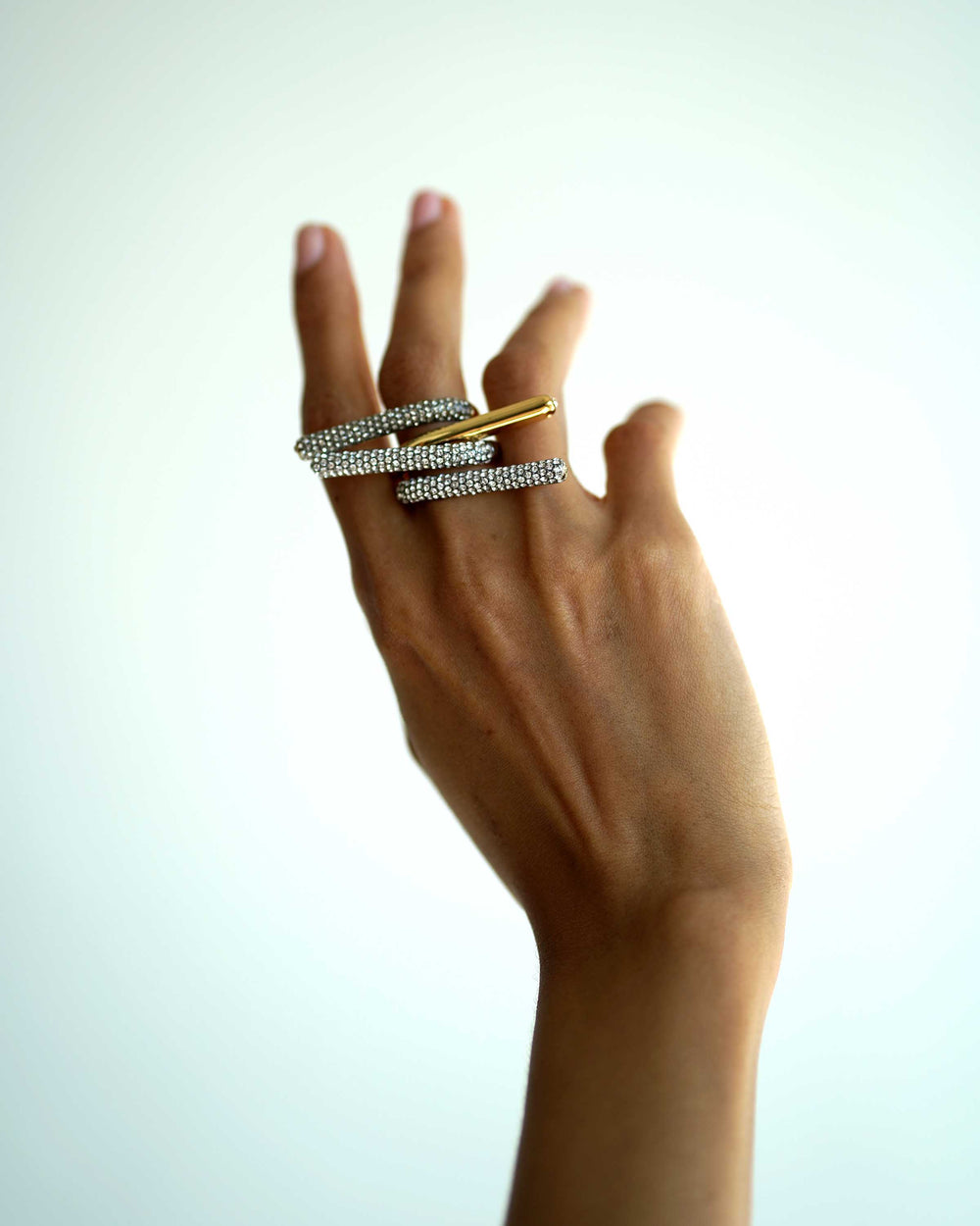 Onika Pave Ring Silver (size 7)