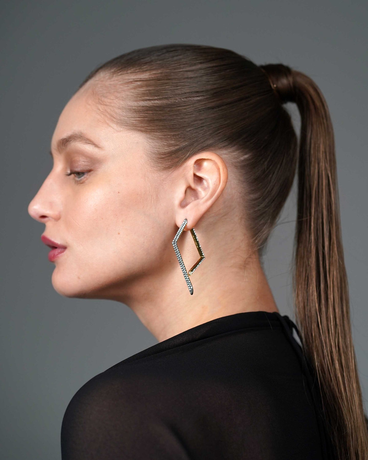 Mini Pave Gold Yana Earrings – DEMARSON New York